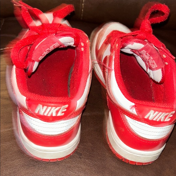 Nike Kids Red and White Sneakers - Picture 2 of 3
